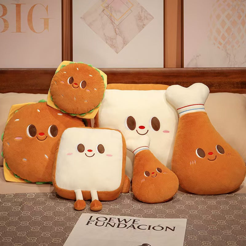 Hamburger Toast Pillow