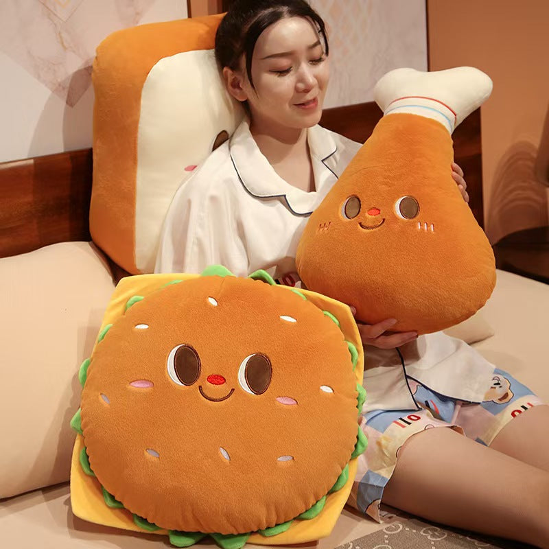 Hamburger Toast Pillow